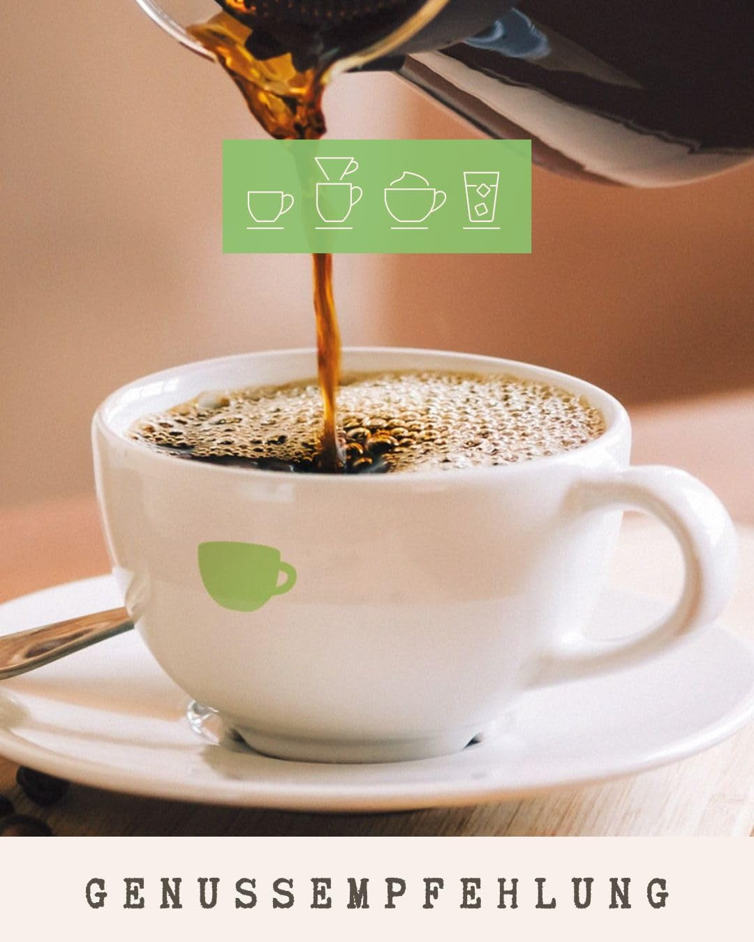 Coffee - Serena I 100% Arabica - entkoffeiniert I Kaffeebohnen 250g I Moka Kanne, Siebträger, Vollautomat, Brühkaffee & French Press mit schokoladig, nussig, süßen Aromen I mittlere Röstung