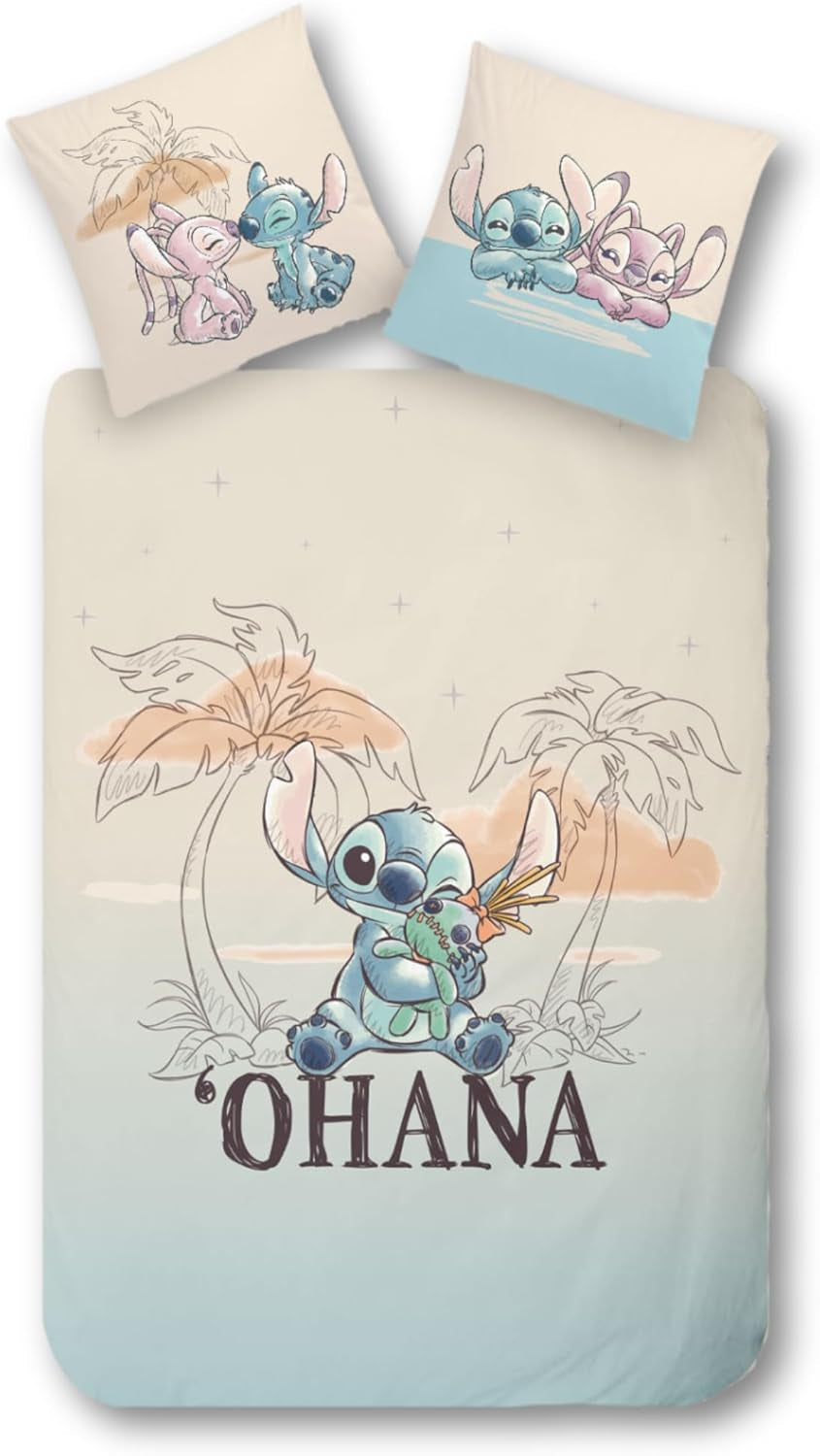 Gyerekágynemű lányoknak és fiúknak Cartoon 100% pamut ágynemű - Kids Naty Shop Stitch