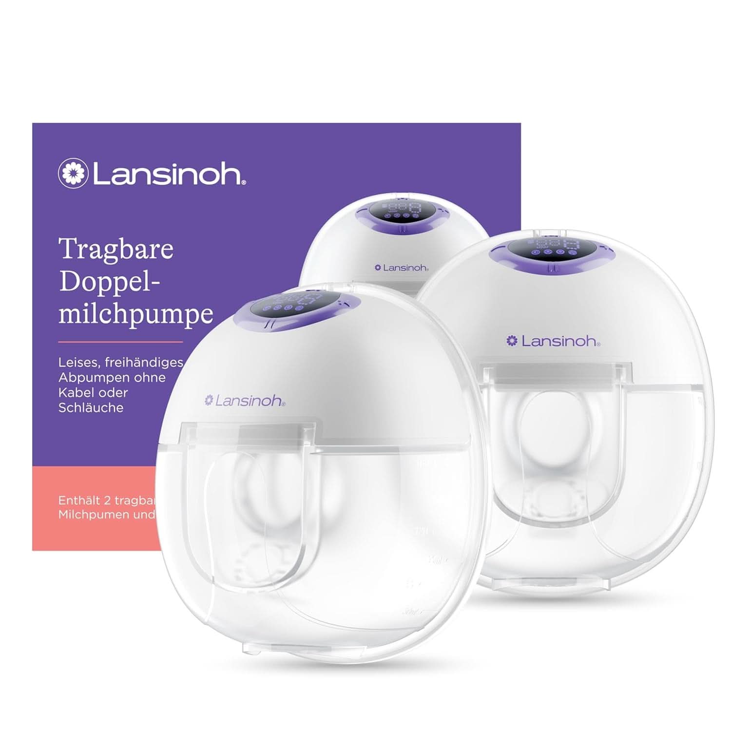Lansinoh Tragbare Elektrische Doppelmilchpumpe – Freihändig Und Leise Abpumpen Ohne Kabel & Schläuche – Wiederaufladbarer Akku – Einfache Bedienung & Reinigung – Kihangosító tartozékok Élelmiszer és szoptatás Bebe Naty Shop