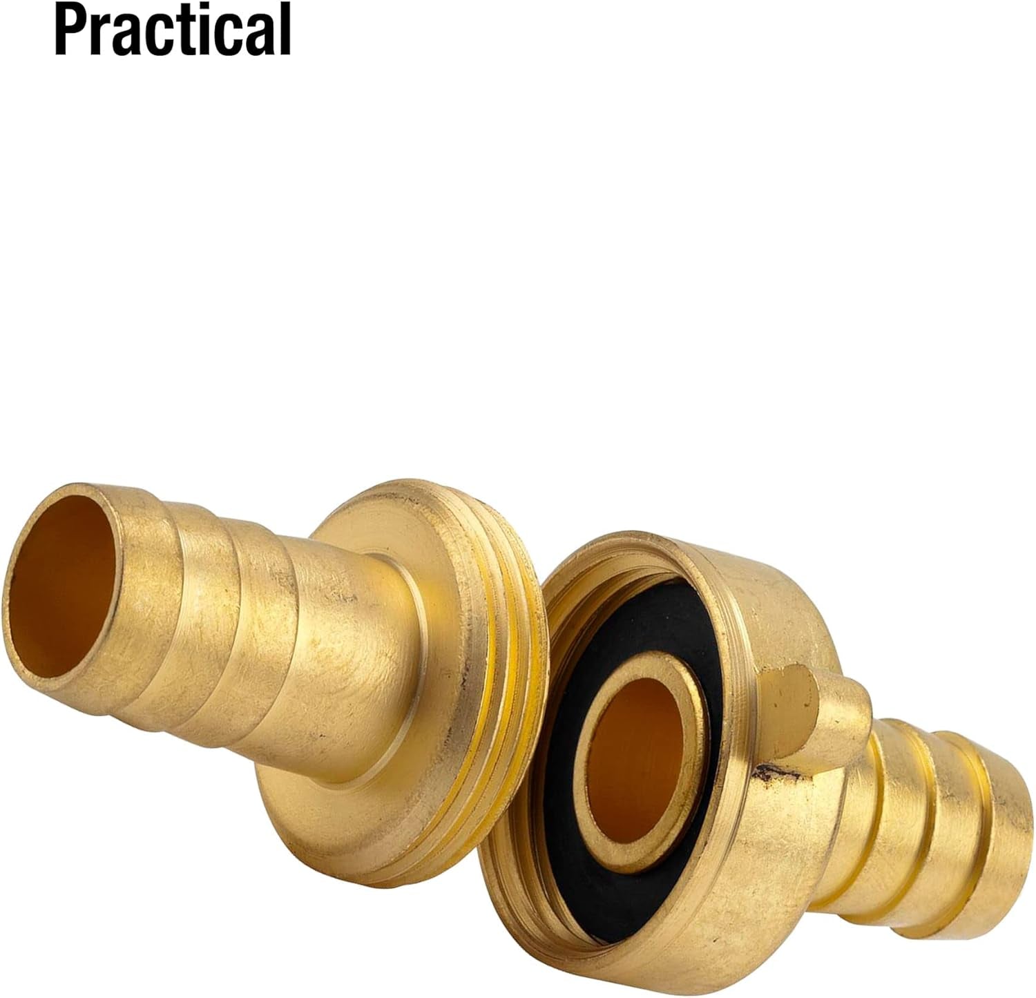 Racord furtun din alamă Gardena, 3 piese: Racord pentru prelungire furtun, filet de 26,5 mm (G 3/4 inch), pentru furtunuri de 13 mm (1/2 inch) (7151-20)