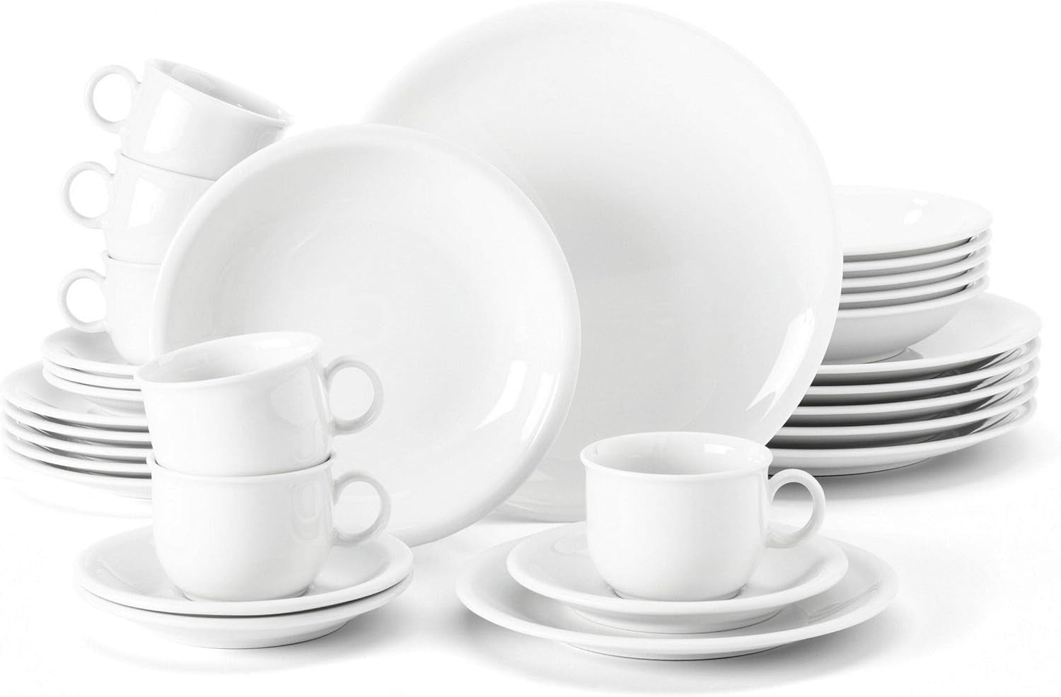 Set de veselă combinat Seltmann Weiden 001.716175 Compact White, 30 de piese, alb/simple