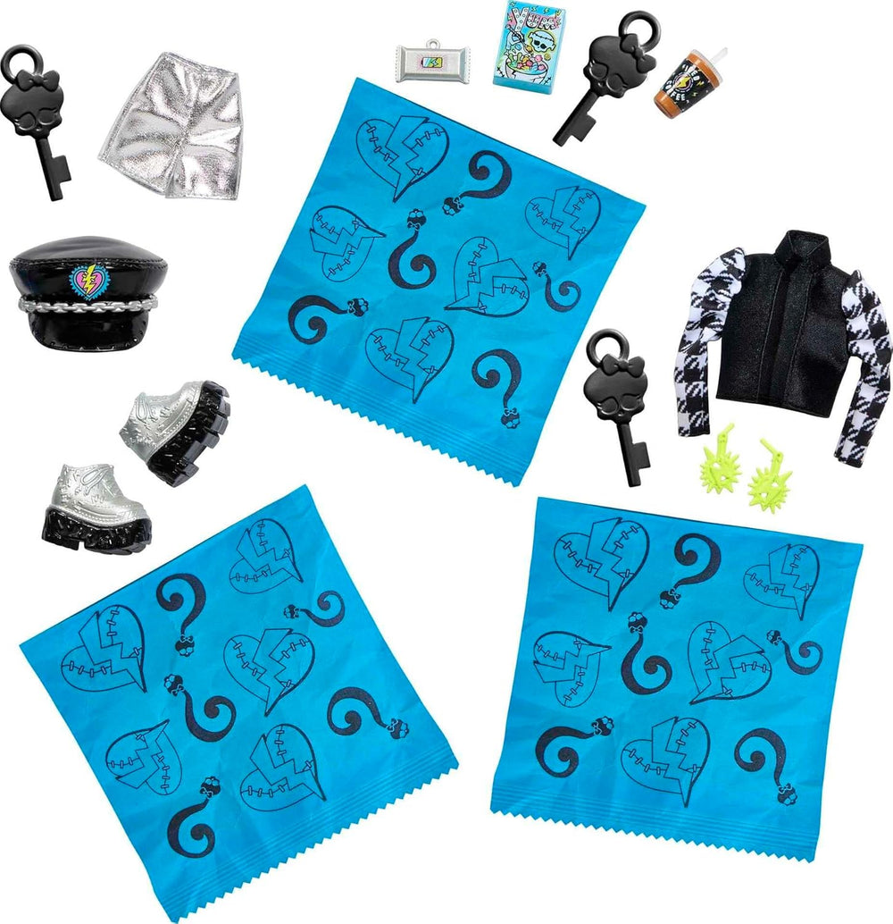 Monster High HKY62 - Puppe und Modeset, Frankie Stein mit Spind und über 19 Zubehörteilen, Skulltimate Secrets, Puppen Spielzeug für Kinder ab 4 Jahren