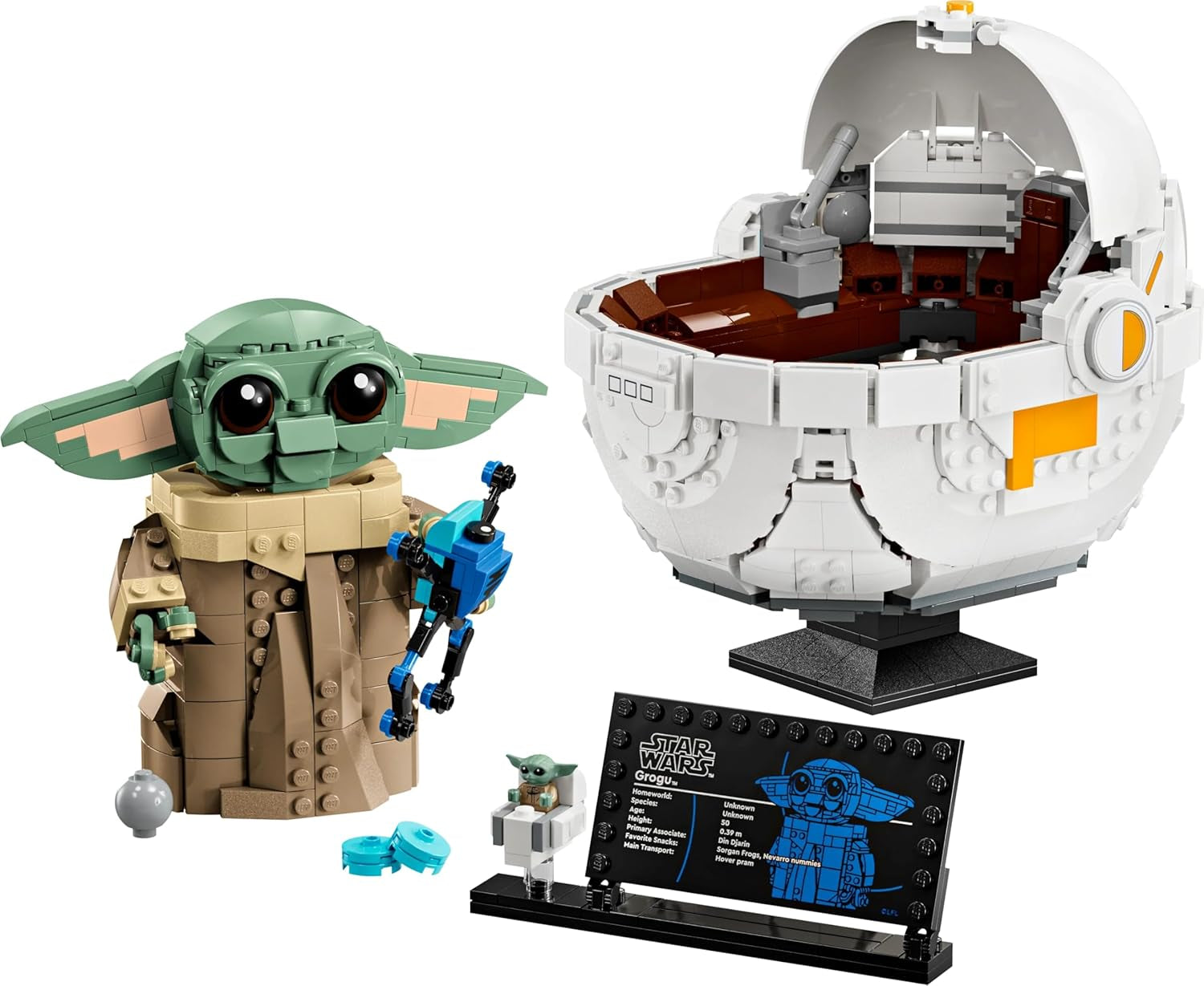 LEGO Star Wars 75403 Grogu a Mandalorian Repulsor bölcsőjében - Gyűjthető minifigura - Építhető, játszható és bemutatható modell - Otthoni dekorációk - Ajándék 10 év feletti fiúknak és lányoknak Építőkészletek Besuche den LEGO-Store