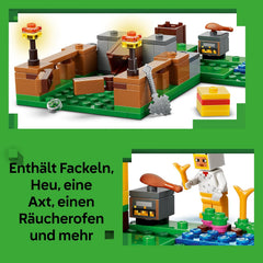 LEGO Minecraft Hühnerfarm - Spielzeug zum Bauen mit Hühner Fan Minifigur, Baby Zombie és Fuchs Figuren - Set mit Minecraft Figur - Gamer Geschenk für Jungen und Mädchen ab 7 Jahren - 21585