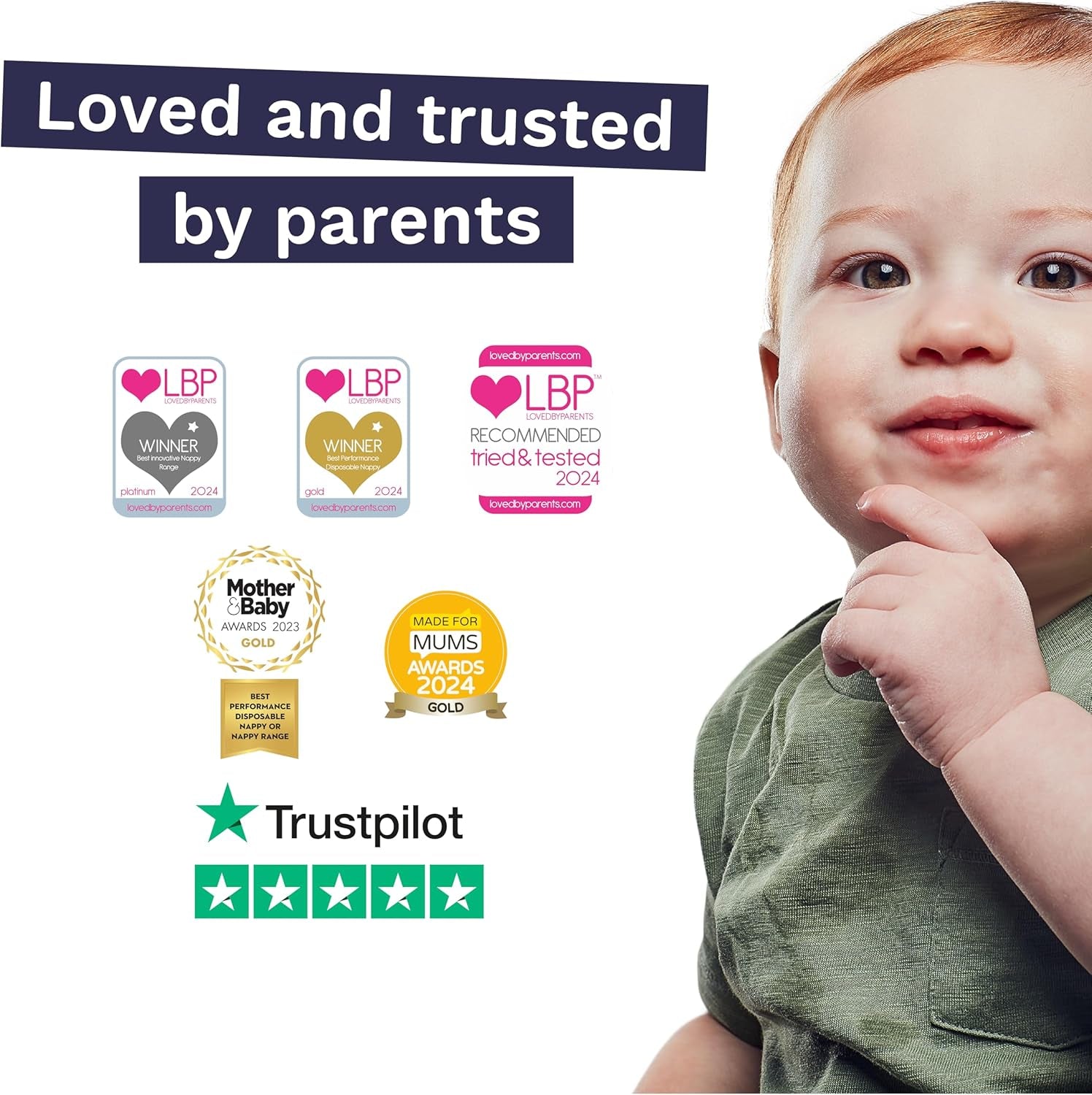 Környezetbarát bugyi, 7-es méret (17 kg+), 16db, Eldobható fehérnemű érzékeny és allergiás bőrre, Illatanyagmentes, Oldalra húzott