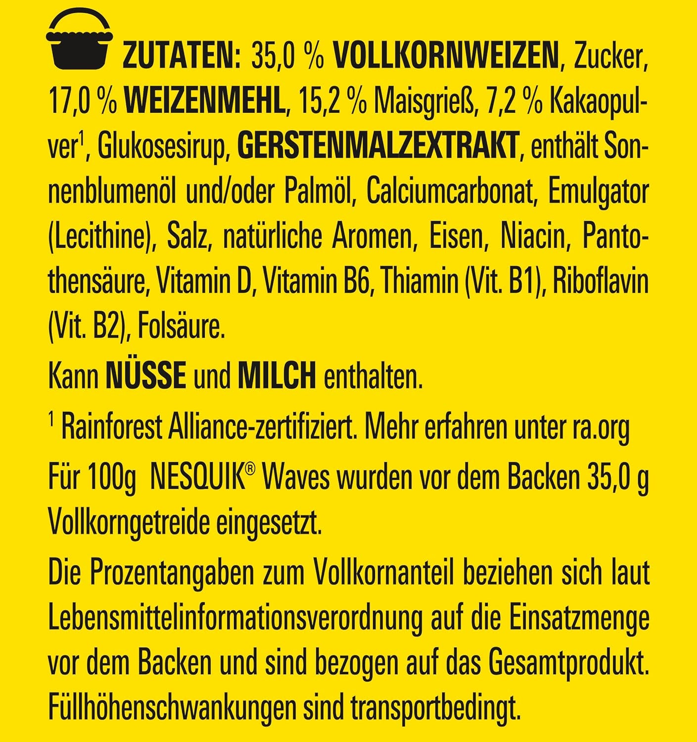 Nestlé Choco Waves, ropogós hullám alakú csokoládé reggeli (33% teljes kiőrlésű gabonatartalom), 1 csomag (1 x 330g)
