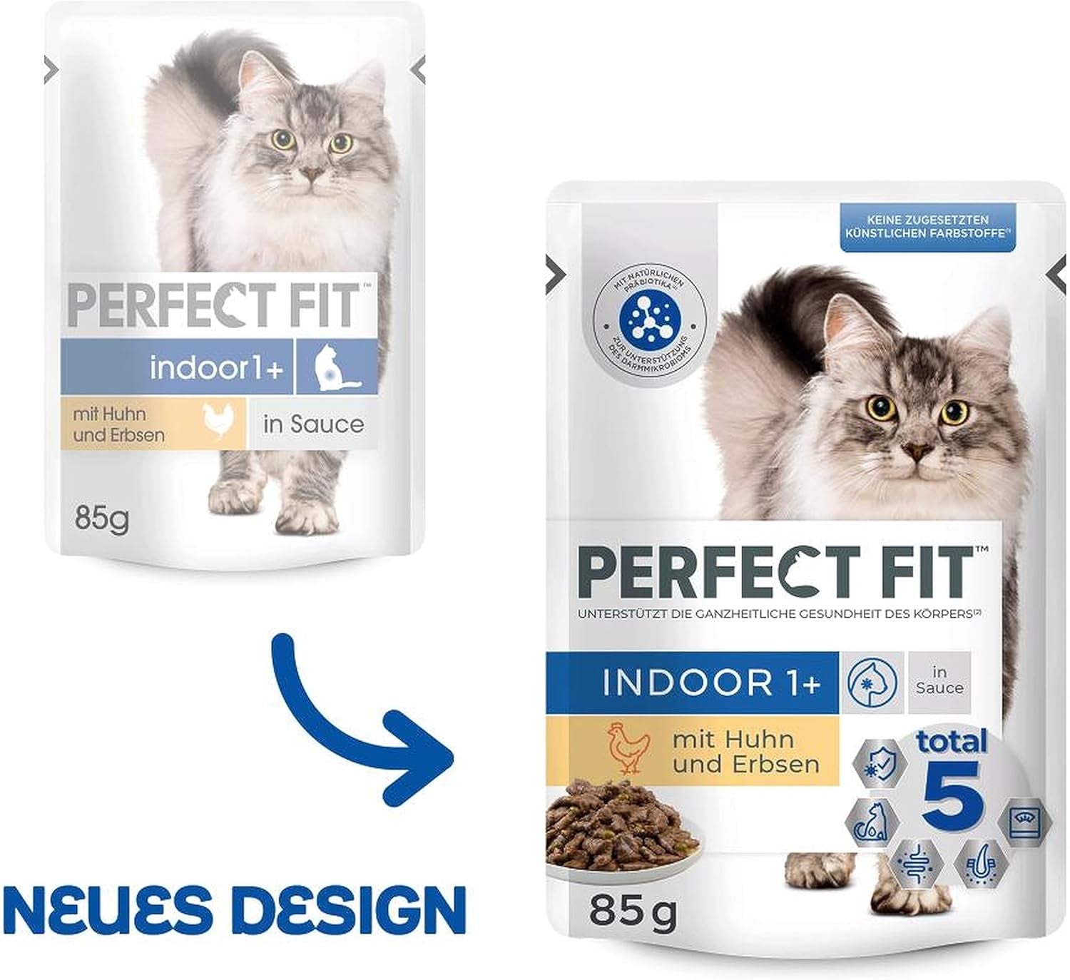 Pliculețe PERFECT FIT™ pentru pisici, pentru interior, cu pui, 12 x 85 g