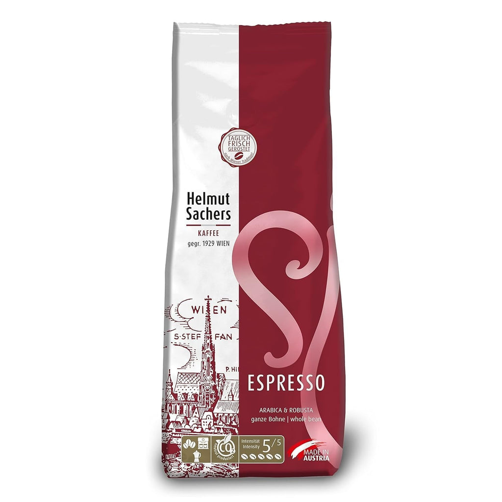 Helmut Sachers Kaffee - amestec vienez, cafea Viennese Melange din boabe Arabica de primă clasă, prăjite în Austria Cafea Naty Shop 500 grame Espresso