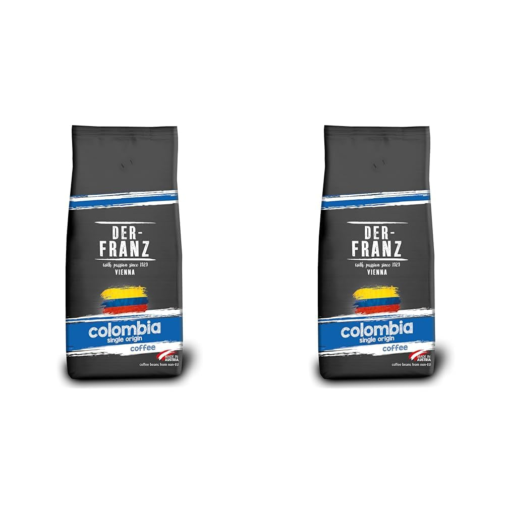 DER-FRANZ Cafea Crema, Intensitate 4/5, 100% Arabica, boabe de cafea întregi Cafea Naty Shop 2 x 1 Kg Columbia