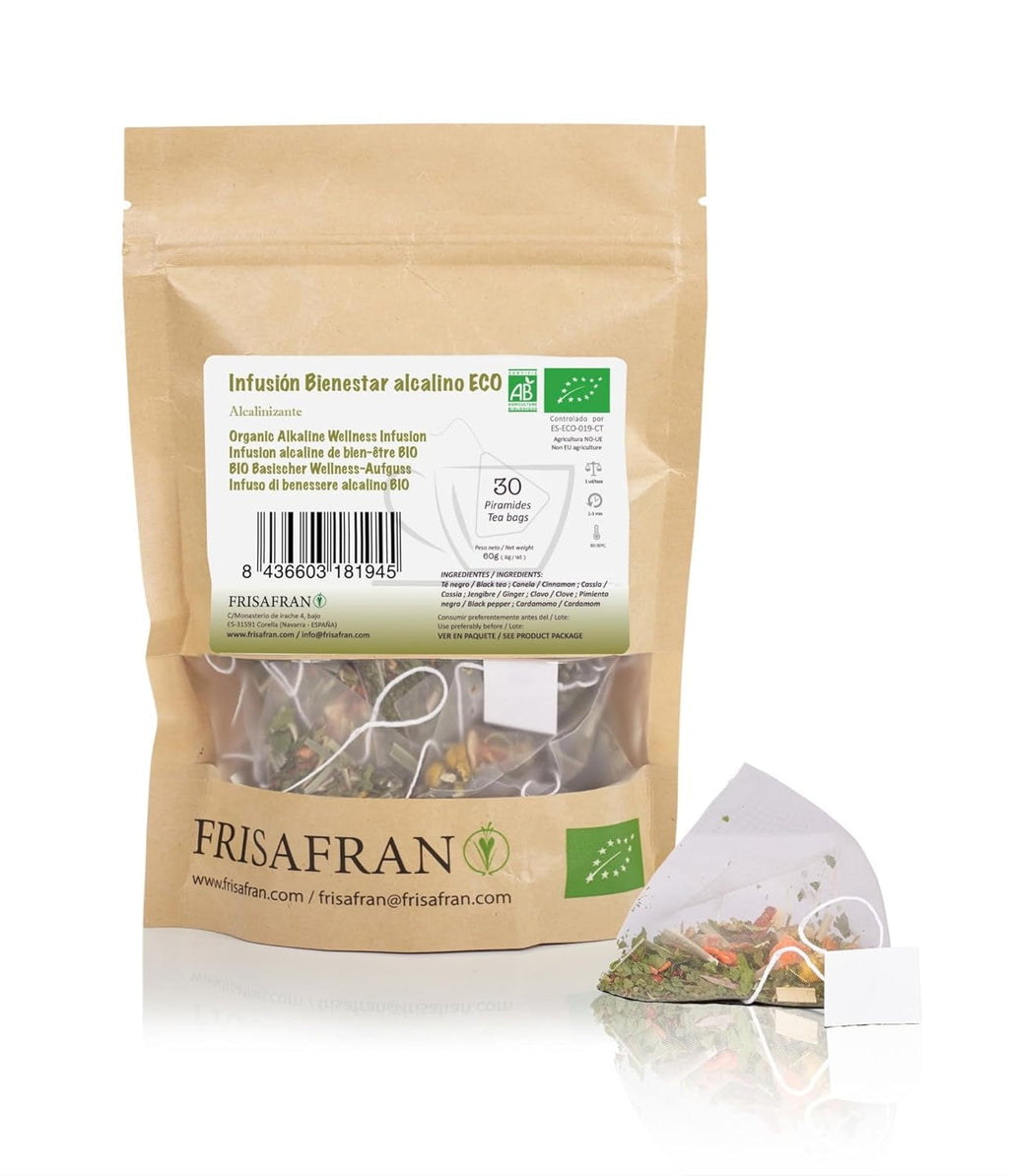 FRISAFRAN | Ceai verde organic Mint Gunpowder în piramide 30 unități | 60G | Antioxidant | Ceai verde japonez | Digestiv | Băutură răcoritoare | Infuzie de mentă | Ceai pur | Frunze de mentă | Cald-rece