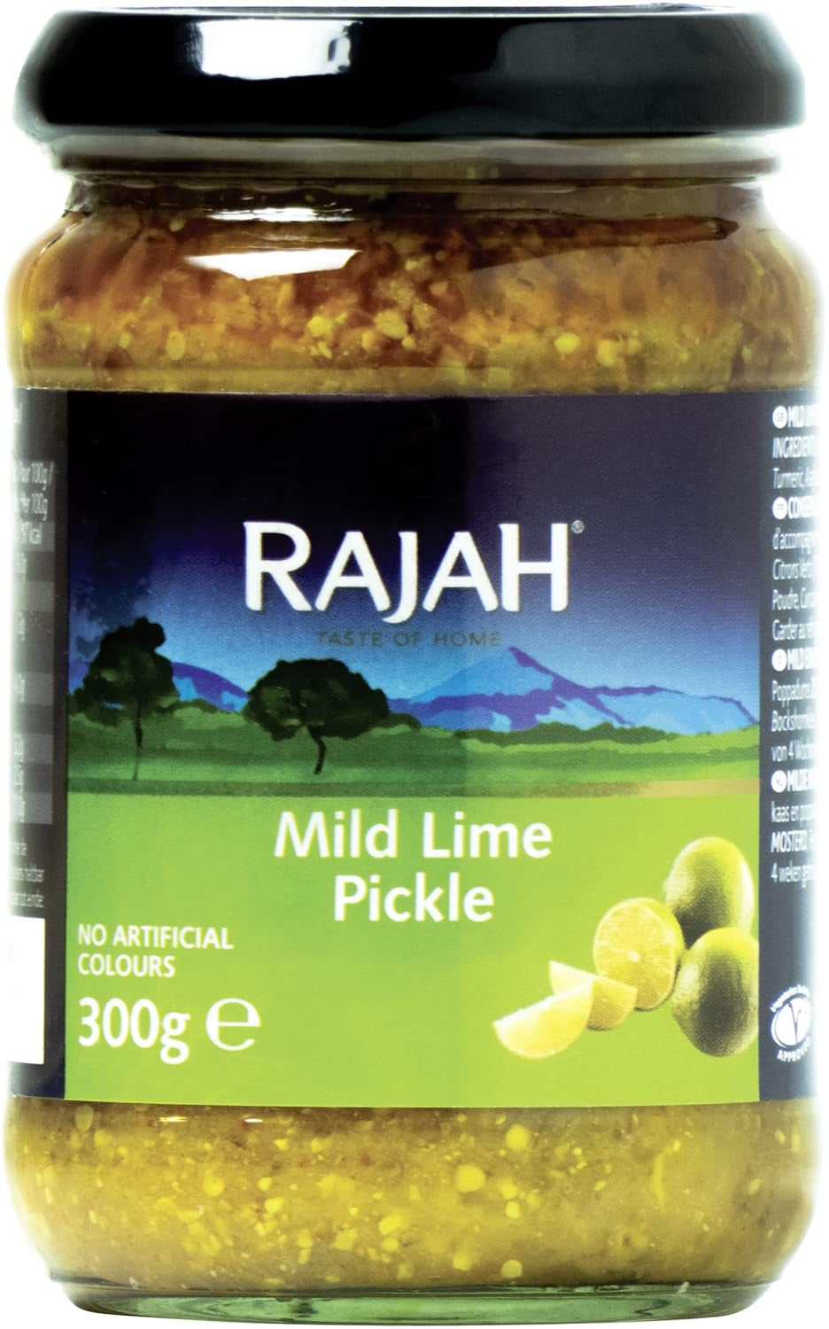 Rajah Mild Lime Pickle – Enyhe limelegte Limetten – Ideális als Begleitung zu Curry, Fleisch, Käse, Poppadums & Vorspeisen – 1 x 300 g
