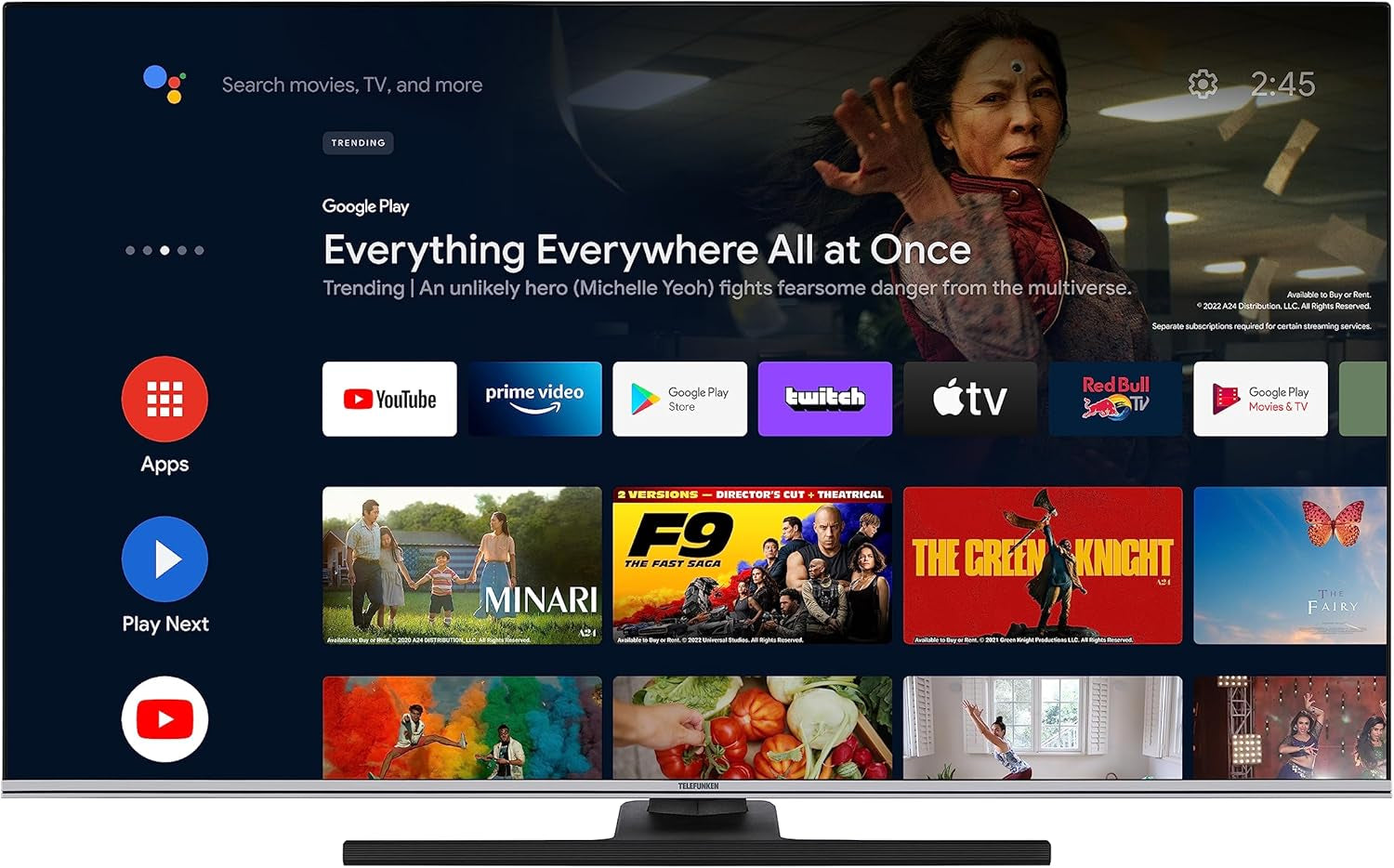 Telefunken XF40AN750M Televizor Smart de 40 inch/Android (Full HD, HDR, triplu tuner, Bluetooth)