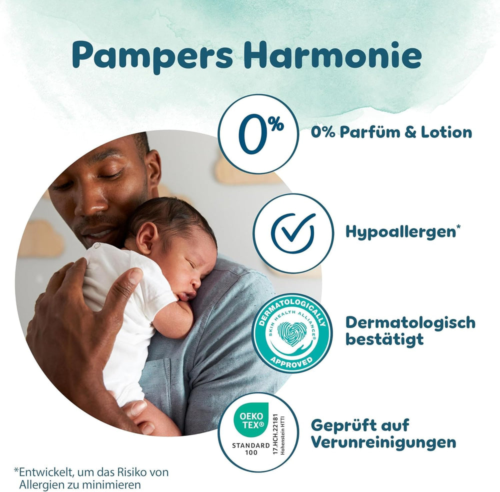 Pampers Harmony pelenka 2-es méret, 204-es pelenka, 4kg-8kg, gyengéd bőrvédelem 100% Pampers védelemmel