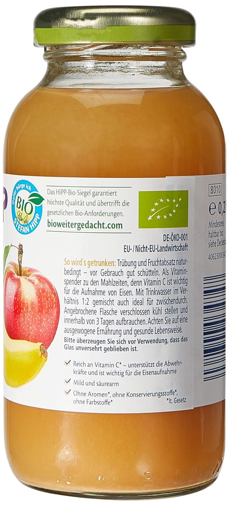 Hipp Banán-almás Bio, 6 db-os (6 x 200 ml) kiszerelésben Anya és Gyermek Naty Shop