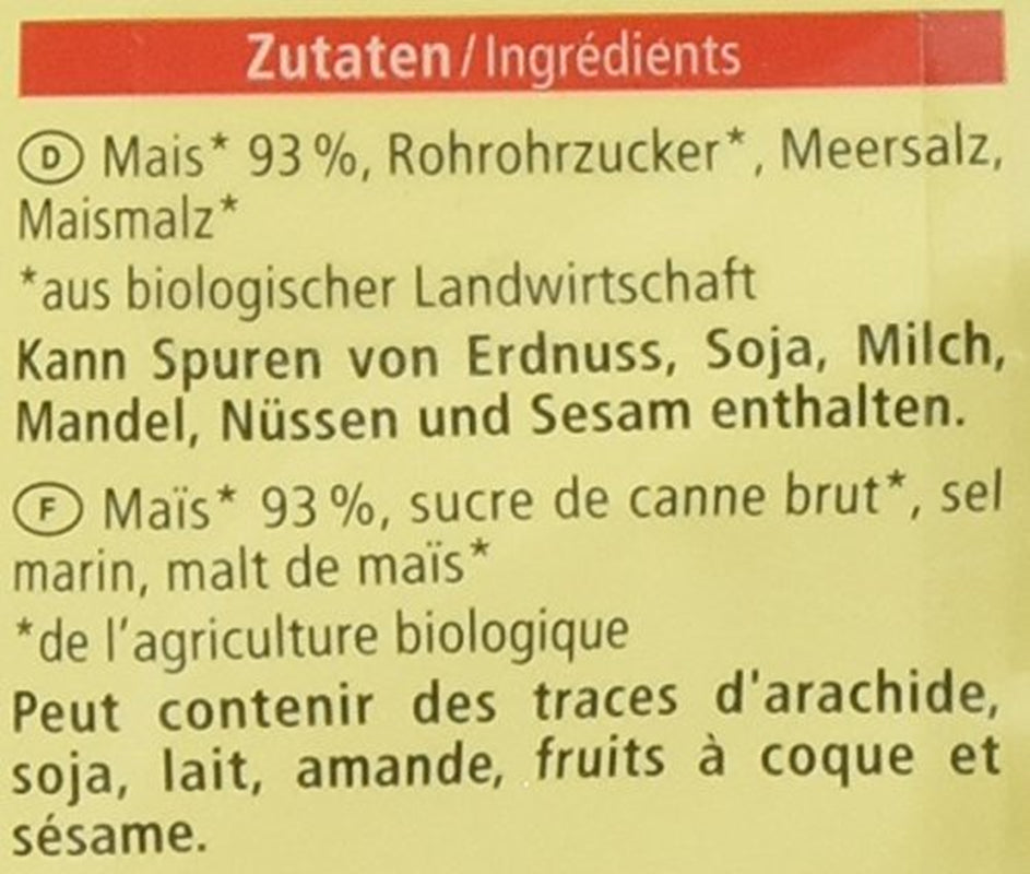 Bio kukoricapehely, gluténmentes, 375 g