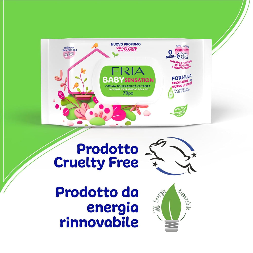 Baby Sensations fedővel, 72 nedves törlőkendő, testápoló törlőkendők, uniszex, gyerekek