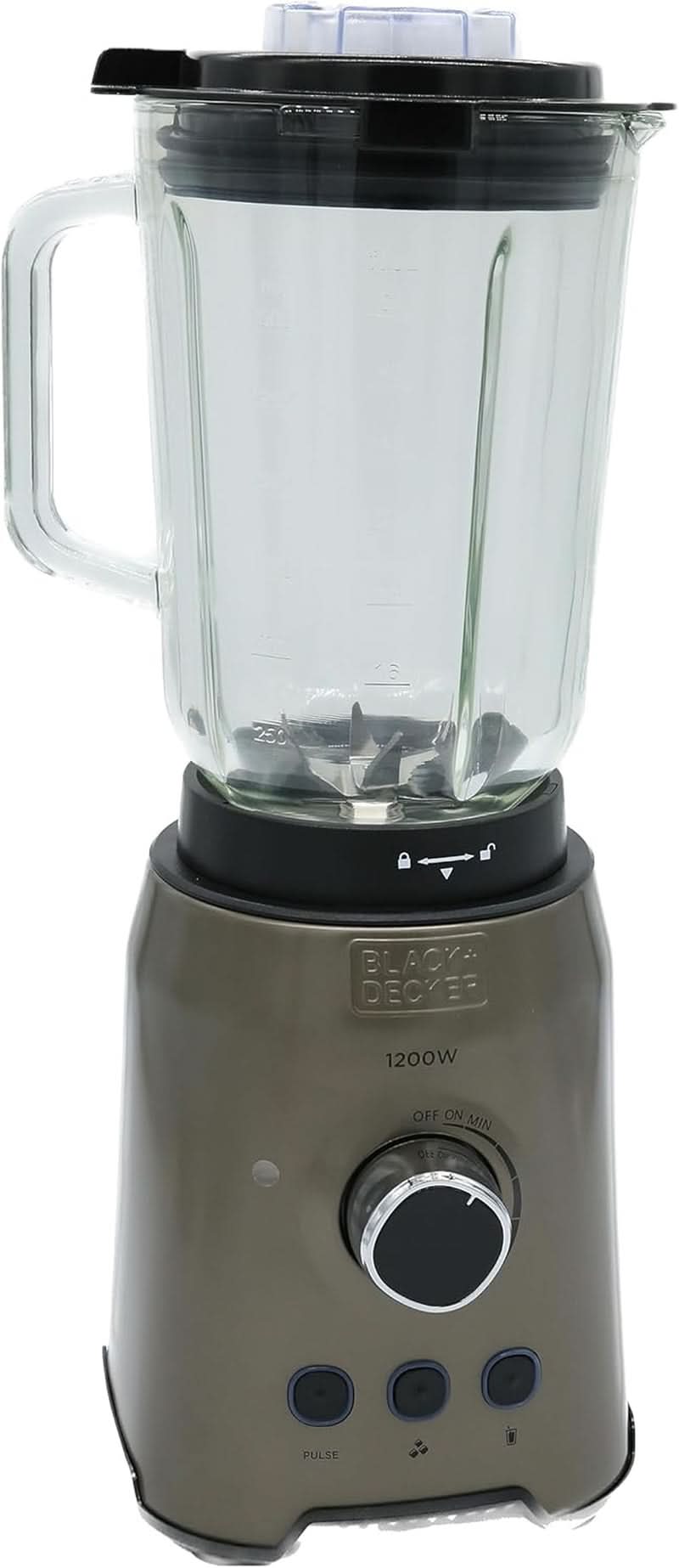 BLACK+DECKER Állványkeverő | 500W | 2 sebesség | Impulzus funkció | Glaskrug | 1,5L | Edelstahlmesser Mit 4 Klingen | Herausnehmbar Und Leicht Zu Reinigen | Weiß Und Grau Kitchen Naty Shop 1200W Edelstahl