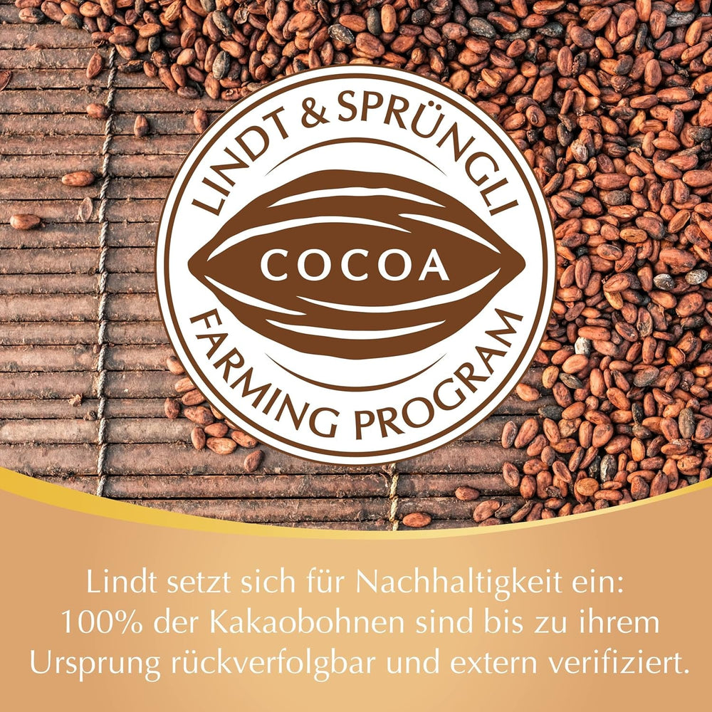 Cutie cadou Lindt LINDOR cu bomboane de ciocolată asortate, aprox. 15 trufe LINDOR, 4 sortimente (ciocolată cu lapte, ciocolată albă, ciocolată neagră 60% și alune), 187 g