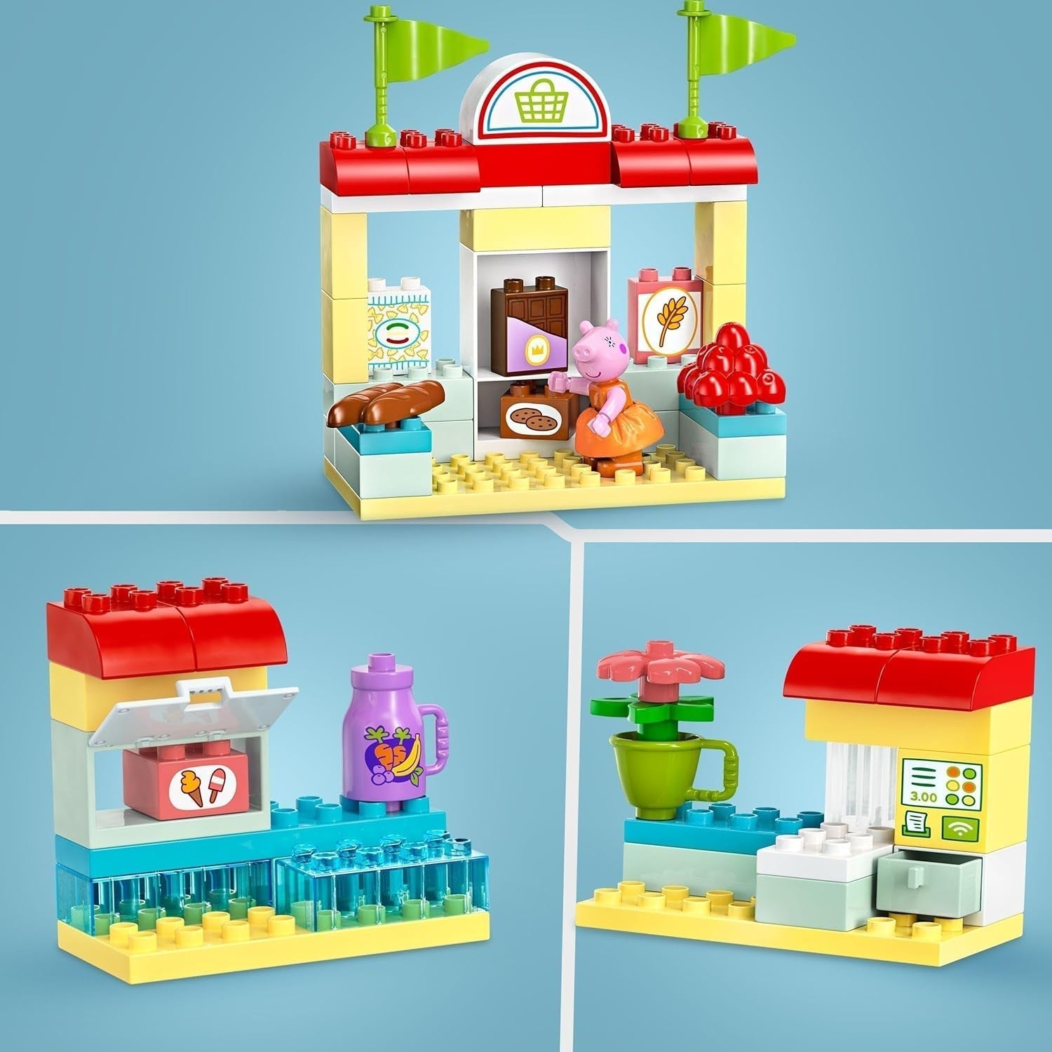 LEGO DUPLO 10434 Peppa szupermarket: kreatív oktatójáték és játékkészlet, ajándék fiúknak és lányoknak 2 éves kortól, ügyességre ösztönöz Építőkészletek Besuche den LEGO-Store