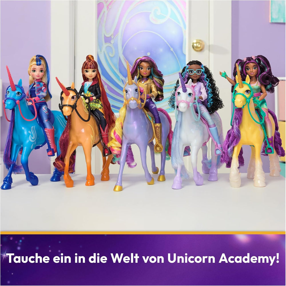 Păpușa Valentina de la Unicorn Academy - păpușa originală din popularul serial Netflix, cu o înălțime de 24 cm și 5 accesorii pentru jocuri de rol imaginative, pentru copii cu vârsta de 4 ani și peste