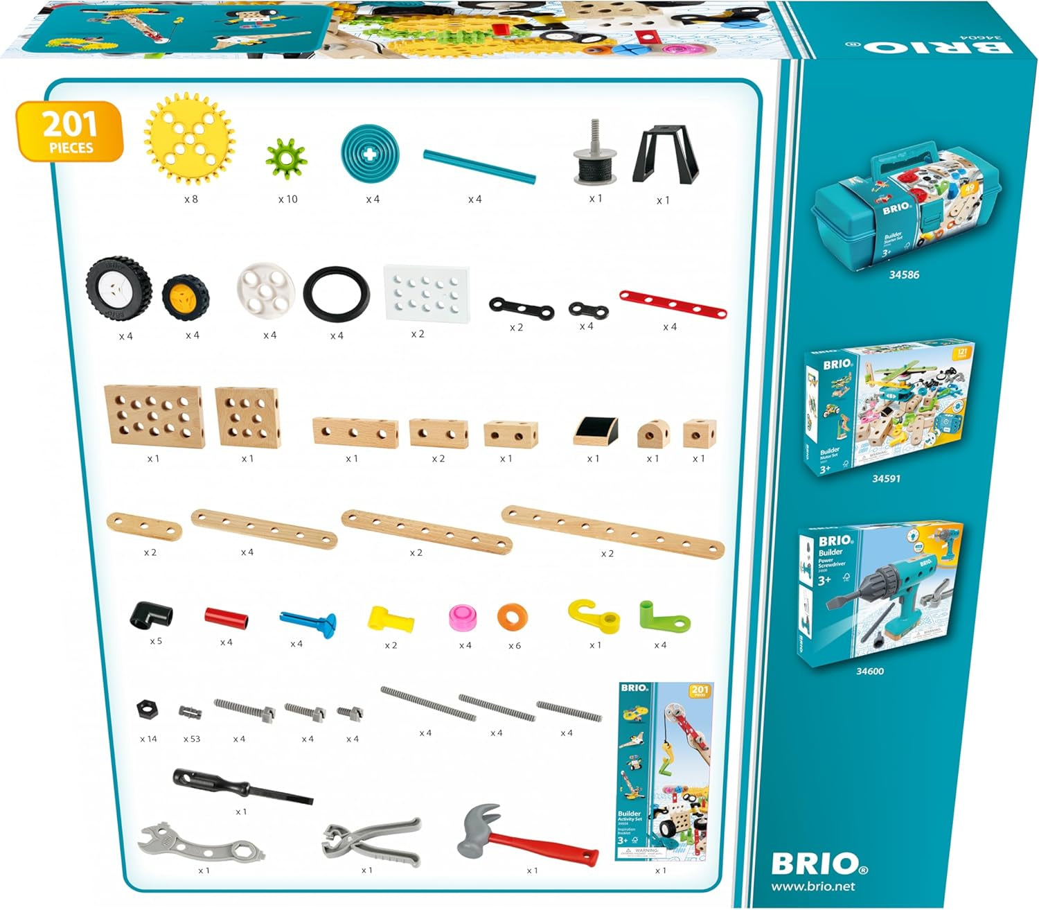 BRIO Builder – 34604 Builder óvodai készlet | Entwicklungsförderndes Rollenspiel- & Konstruktionsspielzeug für Kinder ab 3 Jahren