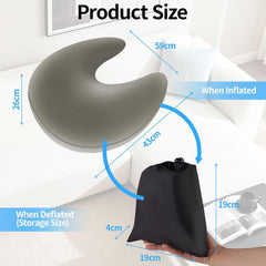 Pernă de citit și pernă de gaming, pernă de citit gonflabilă portabilă cu geantă de depozitare, pernă ergonomică de croșetat pentru citit, joacă, croșetat și lucru