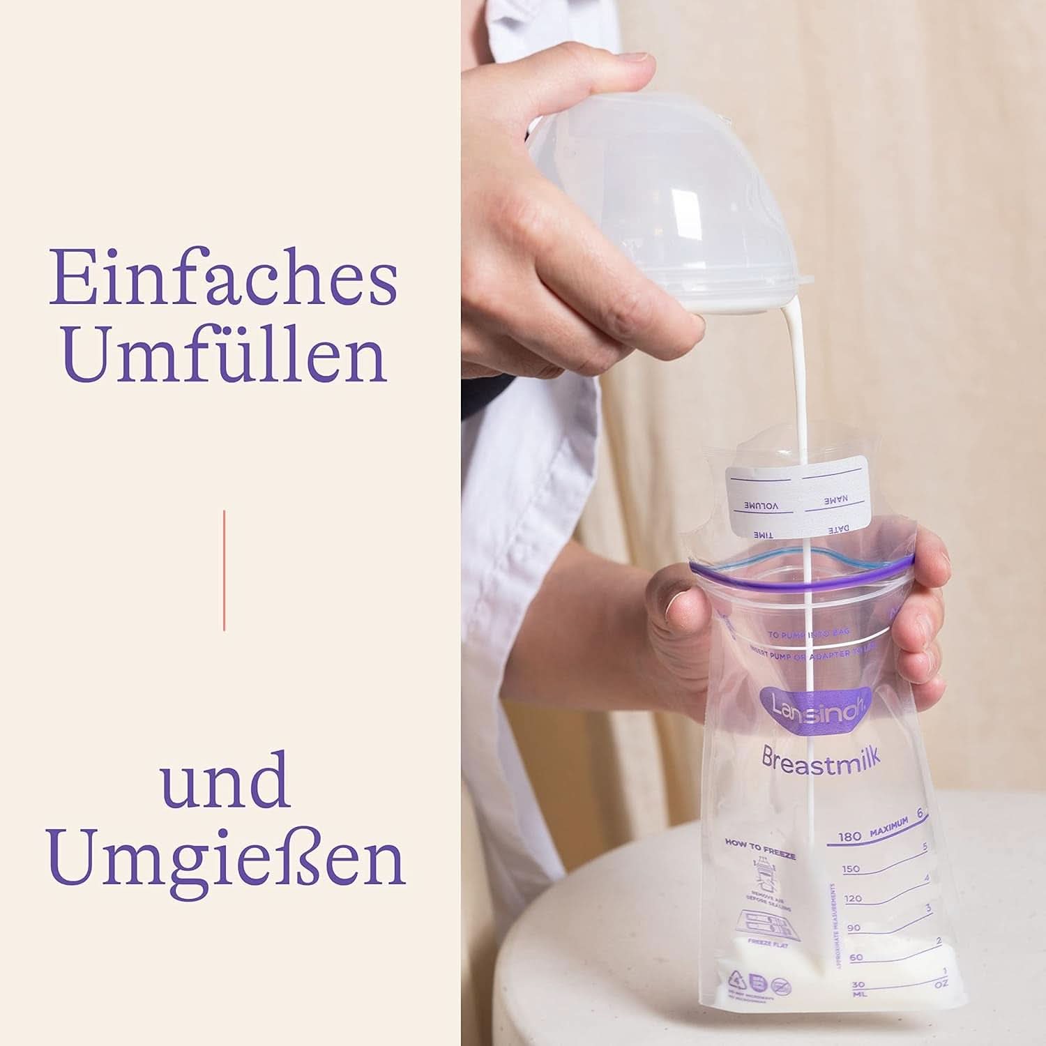 Lansinoh Muttermilchbeutel - 25 Stück - Zum Sicheren Aufbewahren Und Einfrieren Von Muttermilch - Hygienisch & Platzsparend Kiegészítők Élelmiszer és szoptatás Bebe Naty Shop