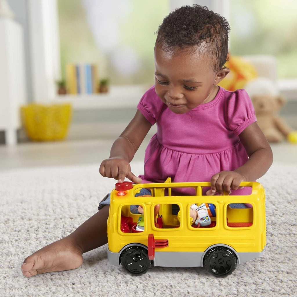 Fisher-Price HJN36 - Autobuz școlar Little People - versiune multilingvă, jucărie cu muzică pentru copii mici și preșcolari de la 1 an în sus Jucarii Bebe Naty Shop