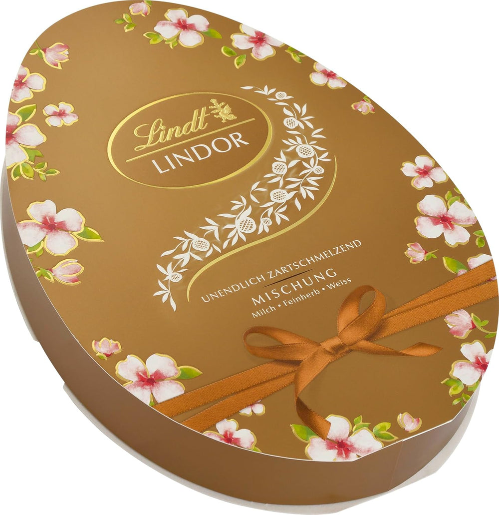 Húsvéti Mix Lindt Chocolate LINDOR | Doboz 144g | Szájban olvadó LINDOR tojás három változatban: Tejcsokoládé, Étcsokoládé, Mogyorós | Húsvéti csokoládé | Ajándék csokoládé | 1 csomag