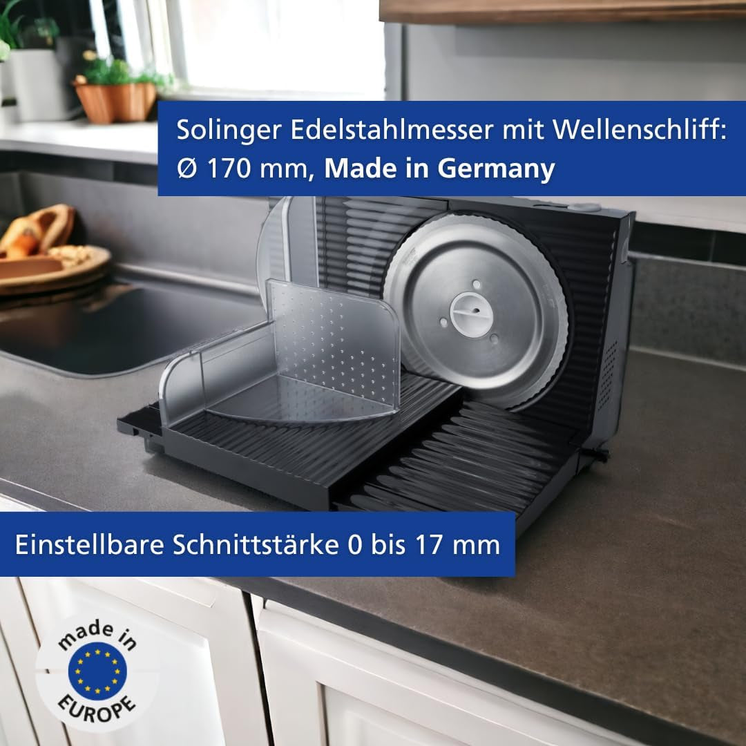 Steba multifunkcionális szeletelő, állítható vágási vastagság 17 mm-ig, kézvédelem Rasnite és Naty Shop szeletelők