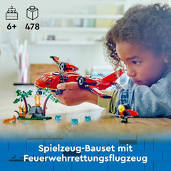LEGO City tűzoltó repülőgép, játékrepülő tűzoltókészlet gyerekeknek, építőkészlet 3 tűzoltó figurával és tűzdekorációval, kiváló ajándékötlet fiúknak és lányoknak 6 éves kortól 60413 Építőkészletek Besuche den LEGO-Store