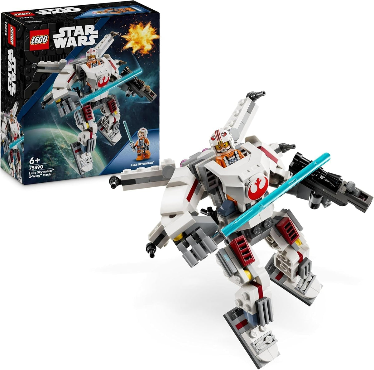 LEGO Star Wars Luke Skywalker X-Wing Mech gyűjthető játékkockái akció-kaland-ajándékötlet kreatív fiúknak és lányoknak 6 éves kortól 75390 építőkészletek Besuche den LEGO-Store alapértelmezett cím