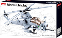 Kampfhelikopter IV (482 Teile) [M38-B0838], Spielset, Klemmbausteine, Soldaten, mit Spielfigur, Army, bunt, Sluban Klemmbausteine ​​​​SL95708