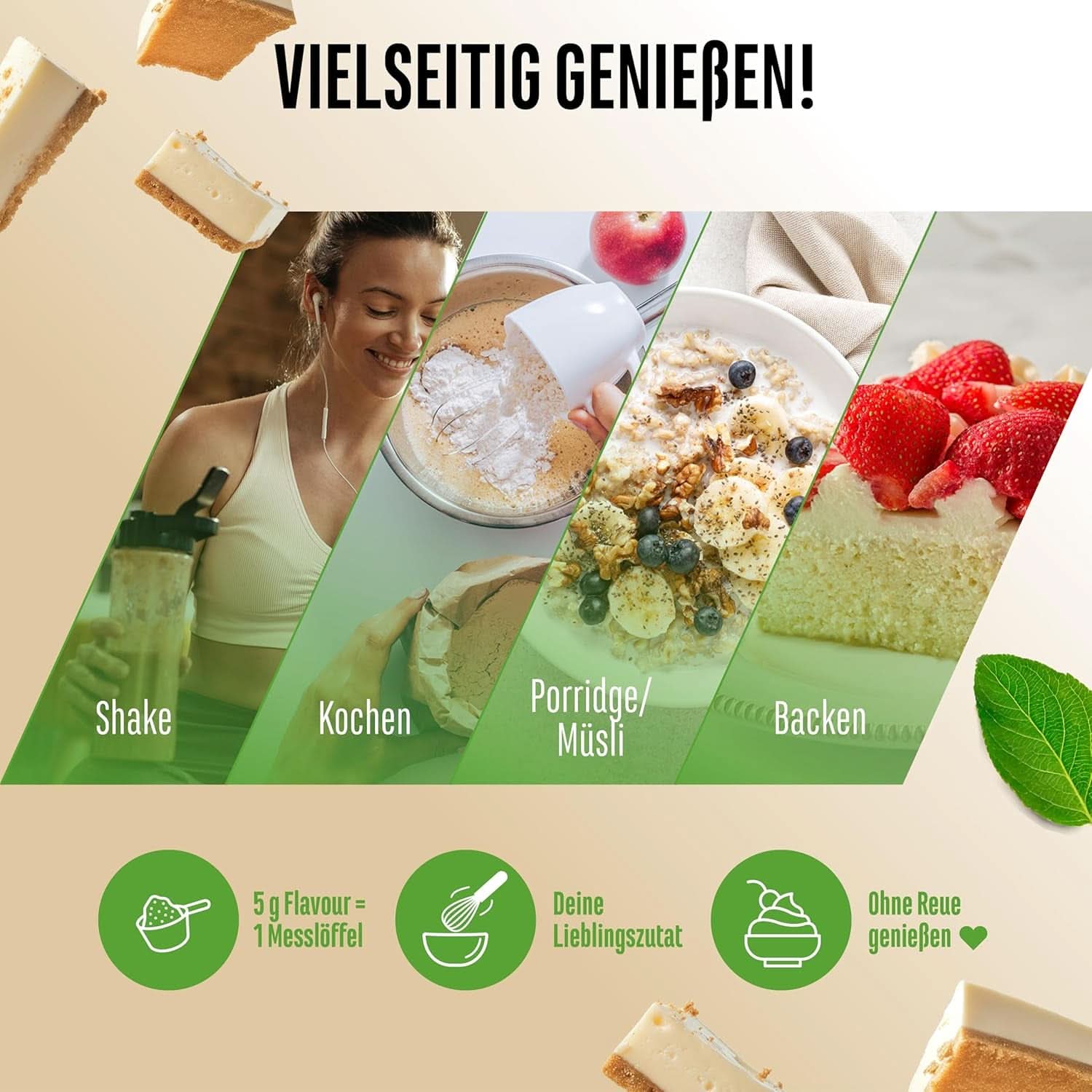 Biscuit Chessecake ízű por sok darabbal - 250 gramm Naty Shop Flavors