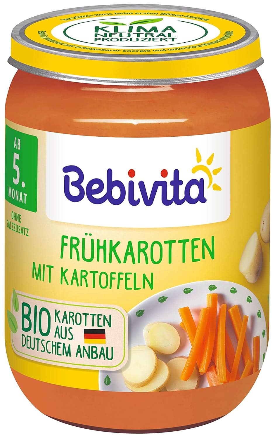 Zöldség Korai sárgarépa burgonyával, 6 db-os (6 x 190 grammos) Mother and Child Naty Shop csomag