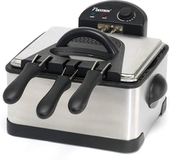 Bestron XL olajsütő 3 sütőkosárral, Cold Zone technológiával és kivehető olajtartállyal, 4 literes, 2000 W háztartási gépekkel, Naty Shop Silver