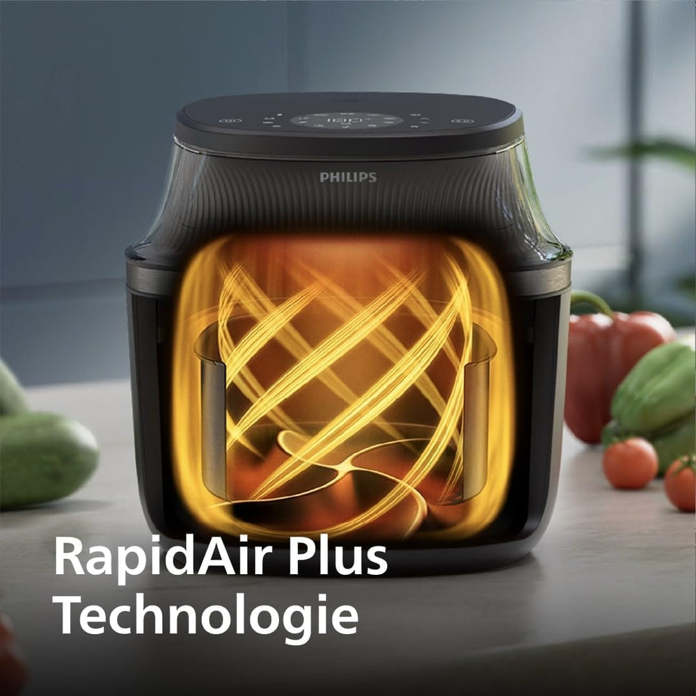 Philips Airfryer 3000 Series 6,2L, Főzőablak, 16 főzési funkció az 1-ben, Rapidair plus technológia, Zsíreltávolítás, Receptek alkalmazása Homeid Appliances Naty Shop