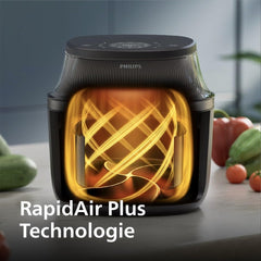 Philips Airfryer 3000 Series 6,2L, Főzőablak, 16 főzési funkció az 1-ben, Rapidair plus technológia, Zsíreltávolítás, Receptek alkalmazása Homeid Appliances Naty Shop