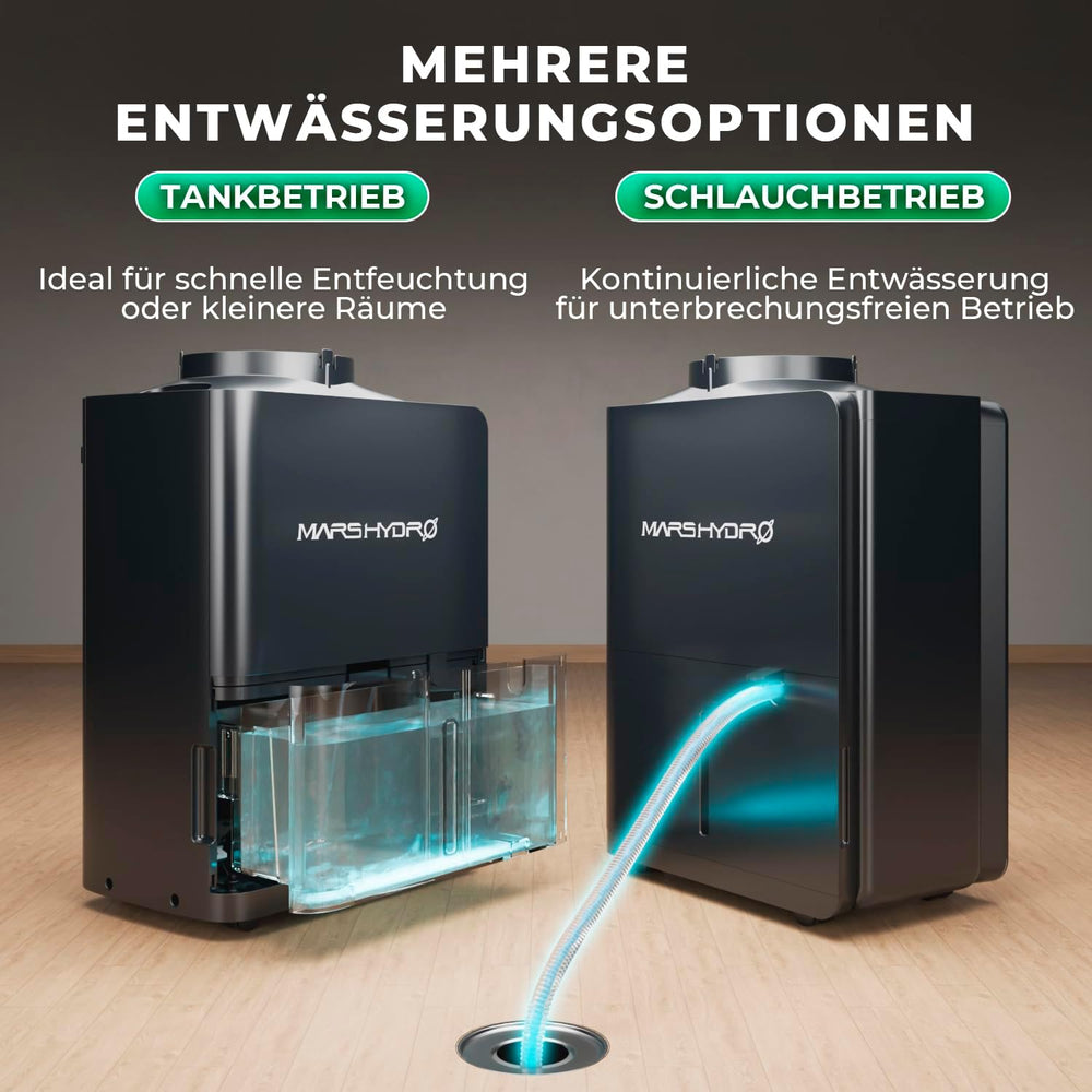 MARS HYDRO párátlanító, 12 l/nap, automatikus leolvasztás, időzítő funkció, szobai párátlanító sátrakhoz, pincékhez és növényekhez, 1,2 literes víztartály