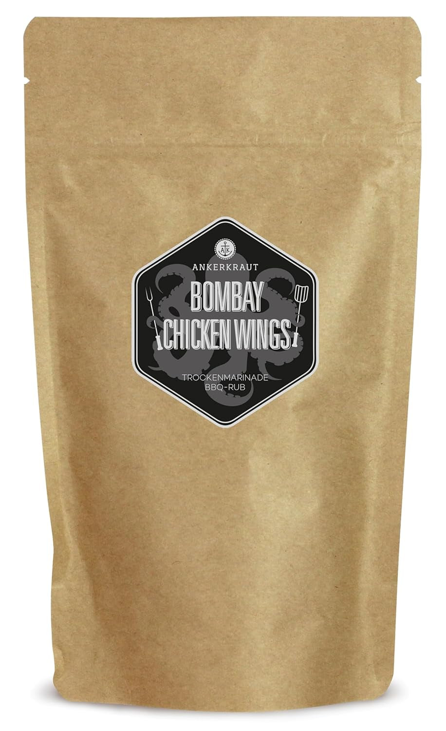 Ankerkraut Bombay csirke, indischer BBQ-Rub für Hähnchen und Chicken-Wings, 230g Streuer