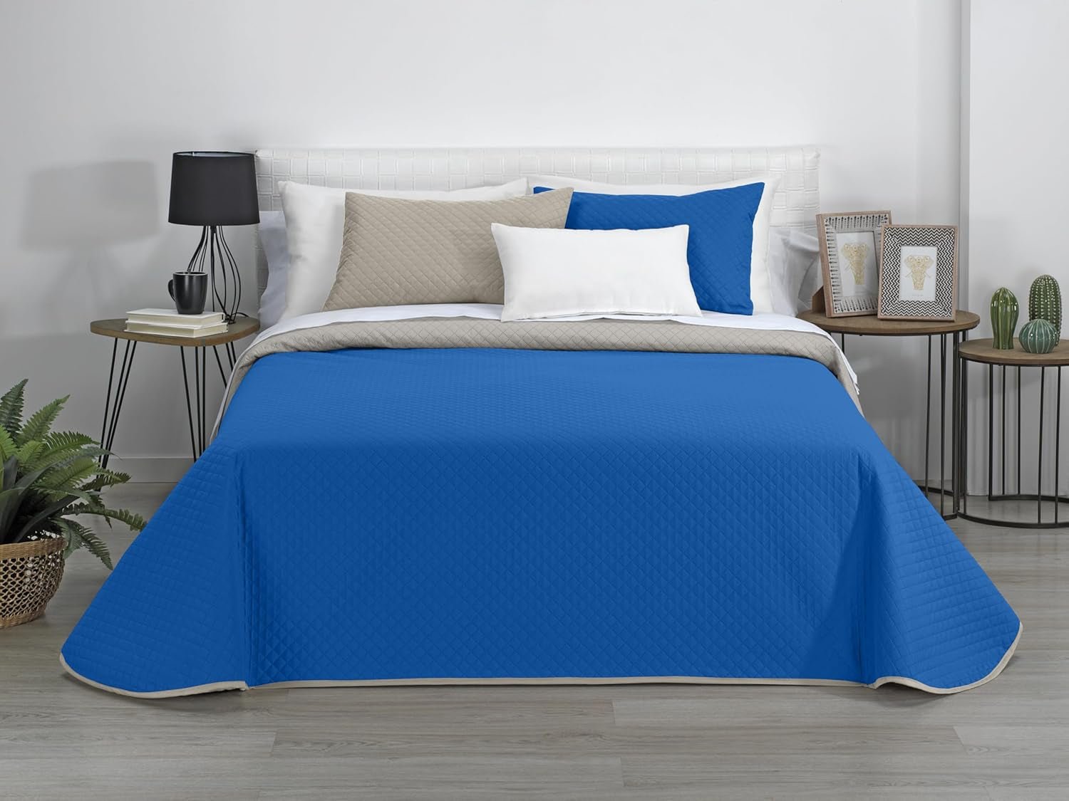 Estoralis | AVA | Megfordítható Boutique Quilt | Minden évszakhoz | Szín - szürke/kék | Ágynak 80/90 cm. ágy. (180 X 270 cm. Ancho X Alto) | Steppelt paplan Paplanok és paplanok Naty Shop