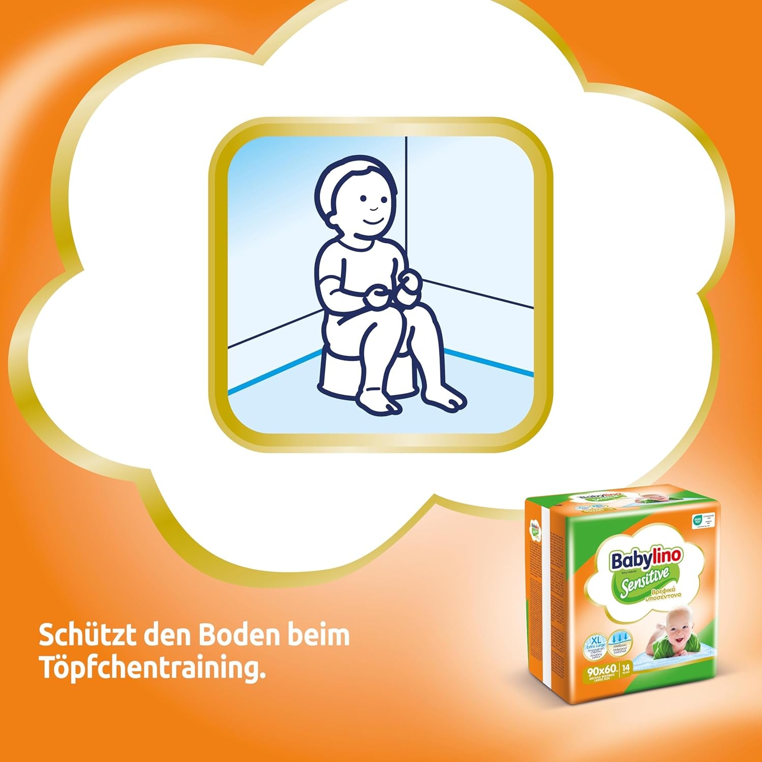 Sensitive nedves törlőkendők, 90 x 60 cm, extra nedvszívó, 14 db