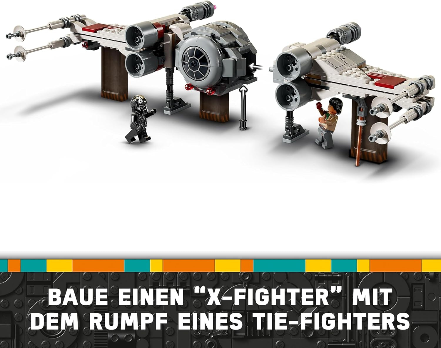 LEGO Star Wars TIE Fighter és X-Wing Mashup, Starfighter építhető játék, ajándékötlet gyerekeknek, testreszabható csillaghajók, ajándék fiúknak, lányoknak és minden rajongónak 75393 építőkészletek Beuche den LEGO-Store