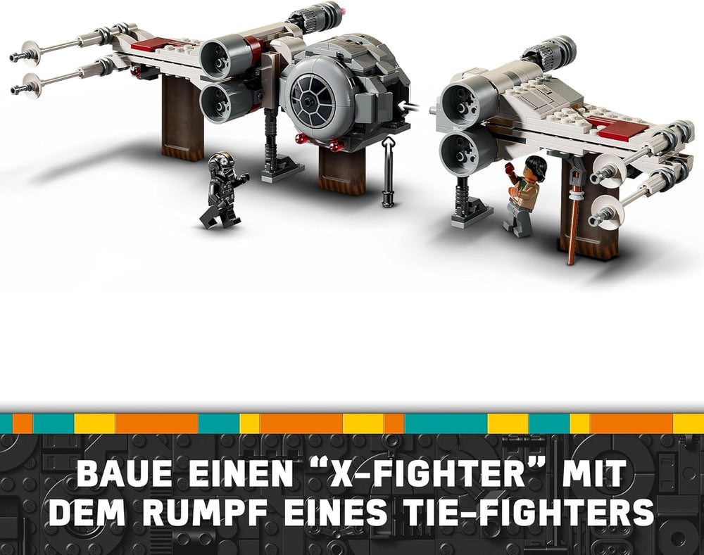 LEGO Star Wars TIE Fighter és X-Wing Mashup, Starfighter építhető játék, ajándékötlet gyerekeknek, testreszabható csillaghajók, ajándék fiúknak, lányoknak és minden rajongónak 75393 építőkészletek Beuche den LEGO-Store
