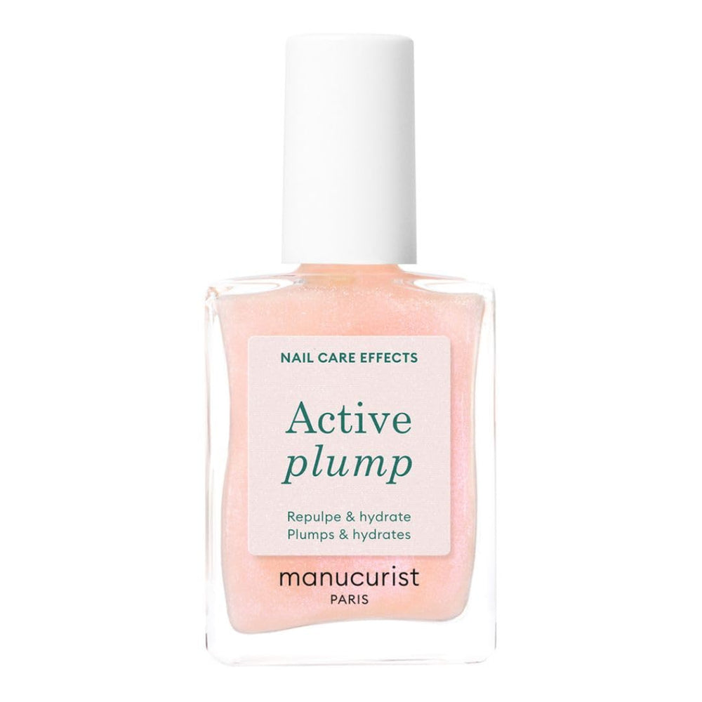 MANUCUIST Nail Care Repair Active Glow Raspberry (rózsaszín) bio-alapú: édes mandula, málna, tápláló és fényes körömlakk, átlátszó rózsaszín hatás - Nude körömlakk