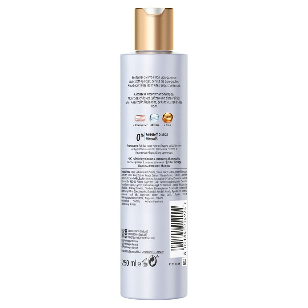 Hair Biology Cleanse & Reconstruct sampon, zsíros gyökerekre és sérült hajvégekre, 250 ml zuhany és fürdő Naty Shop