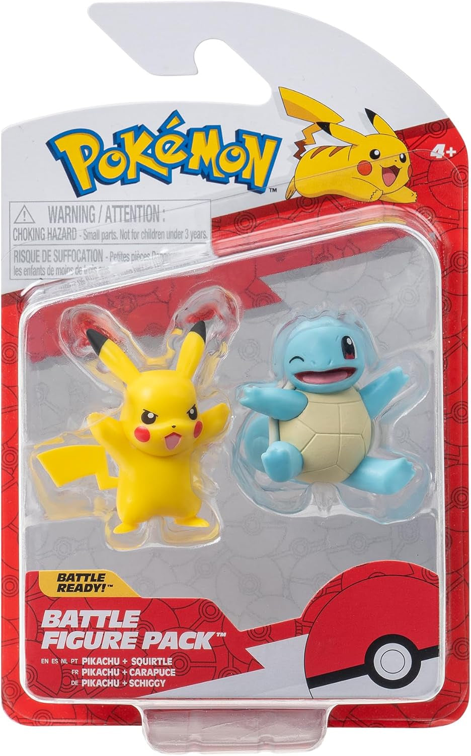 Pokémon PKW3586 - Csatafigura csomag - Pikachu és Schiggy hivatalos részletes figurák 5 cm-es akciófigurák Naty Shop