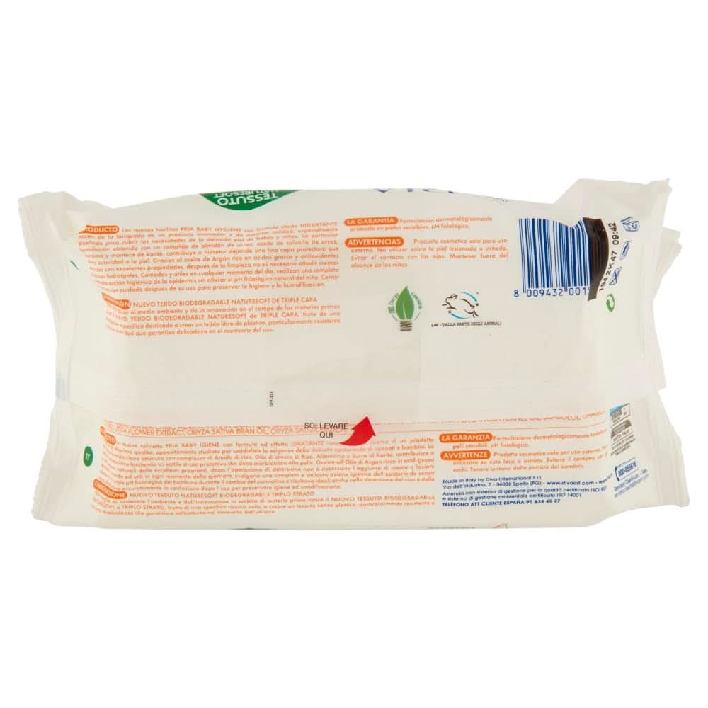 Nedves törlőkendők, 2 db-os csomag (2 x 72 törlőkendő) Baby Wet Wipes Naty Shop