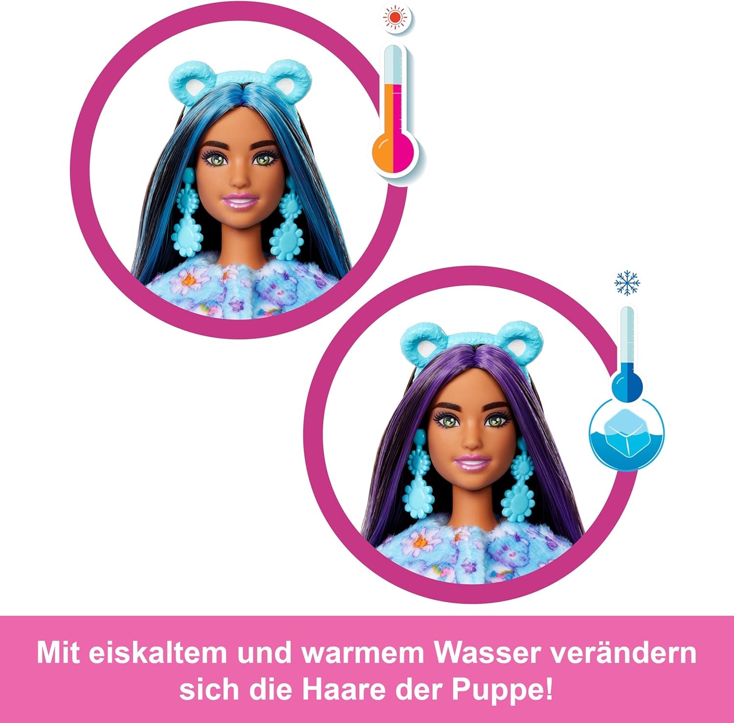Păpușa Barbie Cutie Reveal cu accesorii, Seria 2 a Ursuleților Care Bears, Ursuleț Dream Bright cu 10 surprize, inclusiv schimbător de culoare și ursuleț mini, JFV61