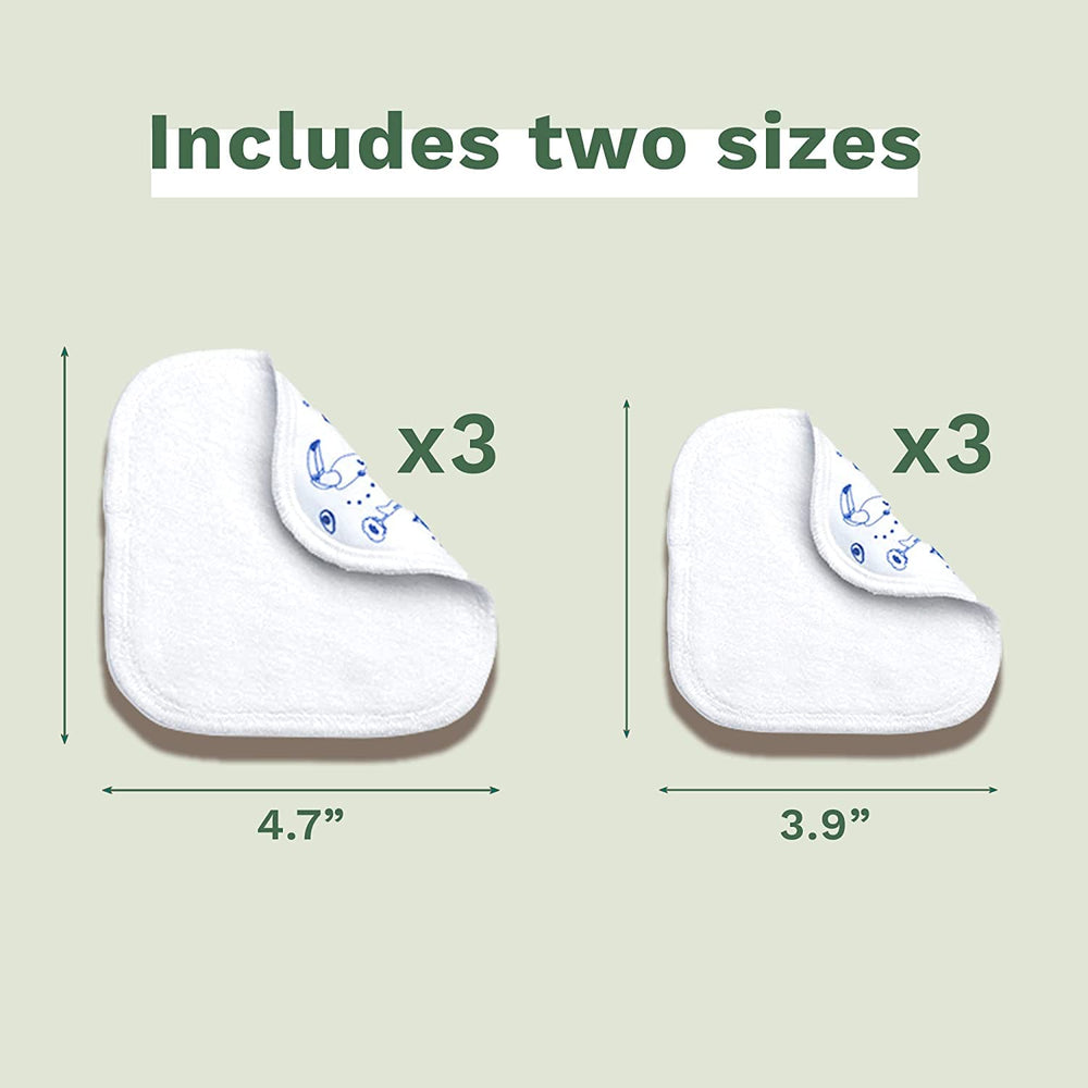 100% GOTS pamut újrafelhasználható test- és sminkpelenkák csecsemőknek és az egész családnak - Tisztítja a bőrt és felszívja a szennyeződéseket, érzékeny bőrre is alkalmas (6 csomag)